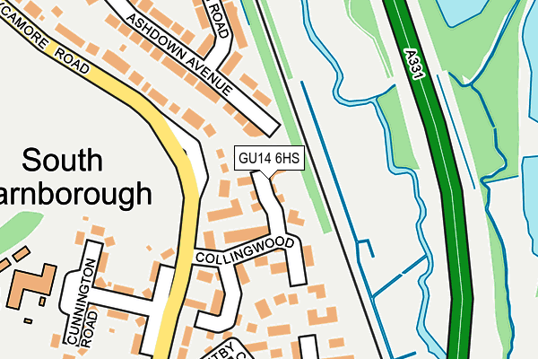 GU14 6HS map - OS OpenMap – Local (Ordnance Survey)