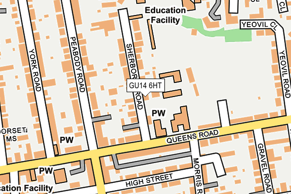GU14 6HT map - OS OpenMap – Local (Ordnance Survey)