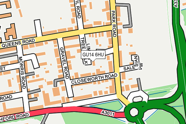 GU14 6HU map - OS OpenMap – Local (Ordnance Survey)