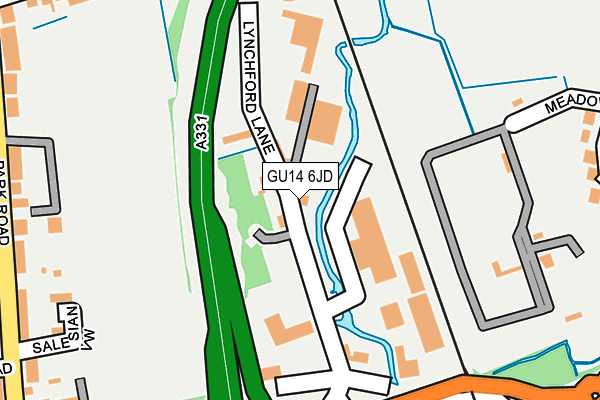 GU14 6JD map - OS OpenMap – Local (Ordnance Survey)