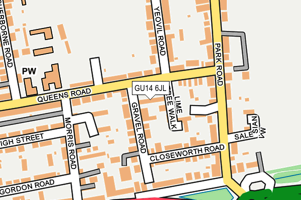 GU14 6JL map - OS OpenMap – Local (Ordnance Survey)
