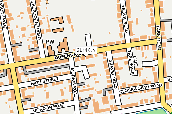 GU14 6JN map - OS OpenMap – Local (Ordnance Survey)