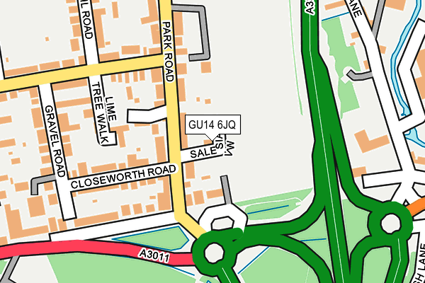 GU14 6JQ map - OS OpenMap – Local (Ordnance Survey)