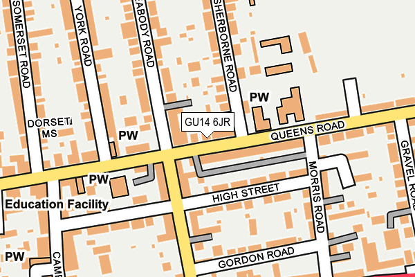 GU14 6JR map - OS OpenMap – Local (Ordnance Survey)