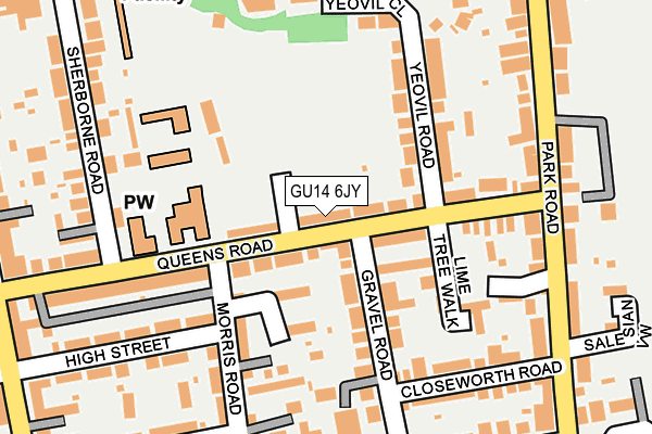 GU14 6JY map - OS OpenMap – Local (Ordnance Survey)