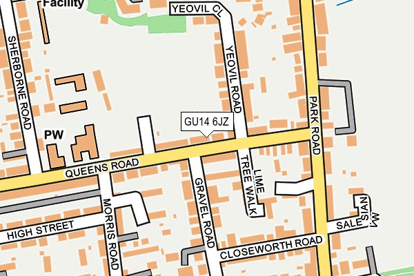 GU14 6JZ map - OS OpenMap – Local (Ordnance Survey)