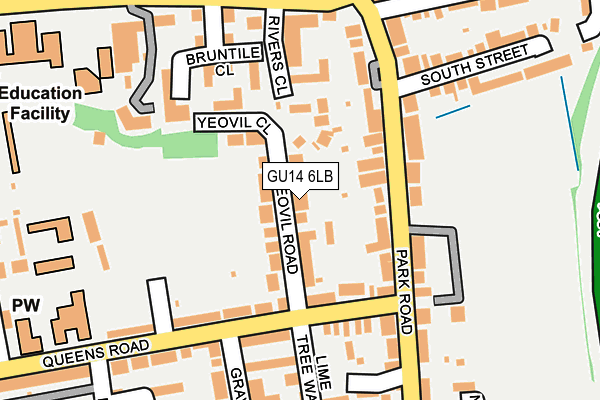 GU14 6LB map - OS OpenMap – Local (Ordnance Survey)