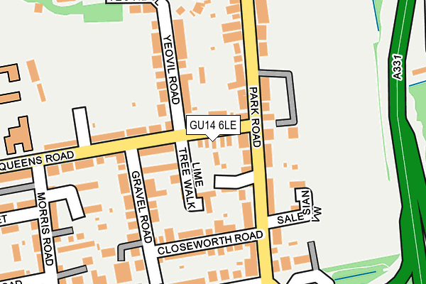 GU14 6LE map - OS OpenMap – Local (Ordnance Survey)