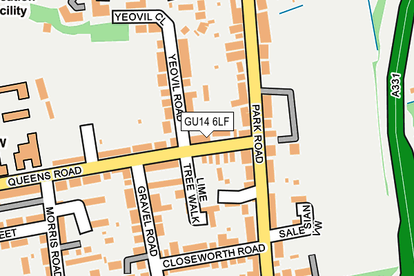 GU14 6LF map - OS OpenMap – Local (Ordnance Survey)