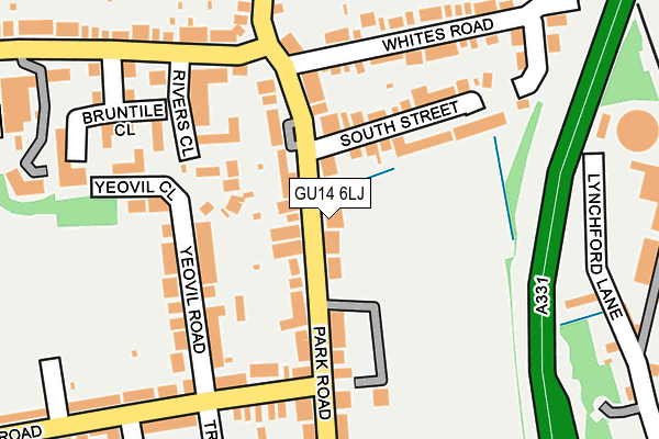 GU14 6LJ map - OS OpenMap – Local (Ordnance Survey)
