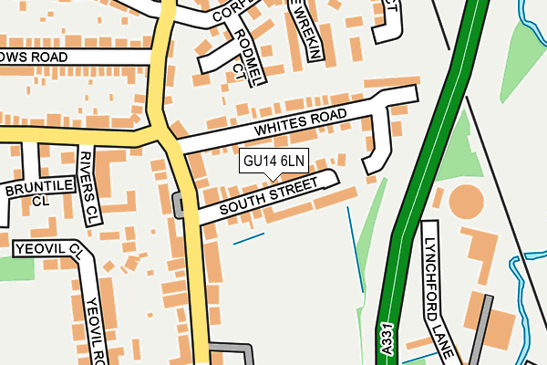 GU14 6LN map - OS OpenMap – Local (Ordnance Survey)