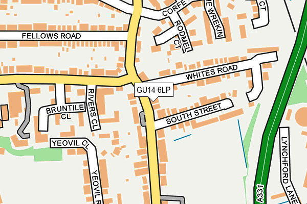 GU14 6LP map - OS OpenMap – Local (Ordnance Survey)