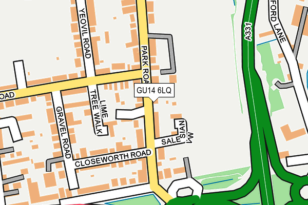 GU14 6LQ map - OS OpenMap – Local (Ordnance Survey)