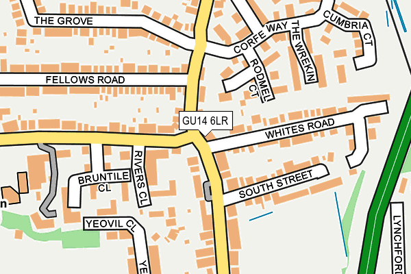 GU14 6LR map - OS OpenMap – Local (Ordnance Survey)