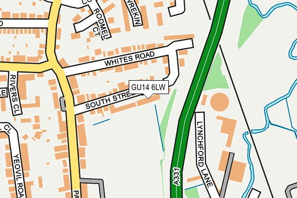 GU14 6LW map - OS OpenMap – Local (Ordnance Survey)