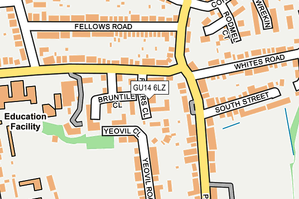 GU14 6LZ map - OS OpenMap – Local (Ordnance Survey)