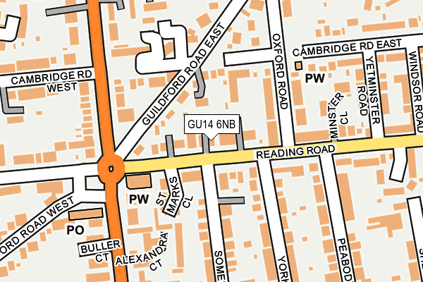 GU14 6NB map - OS OpenMap – Local (Ordnance Survey)