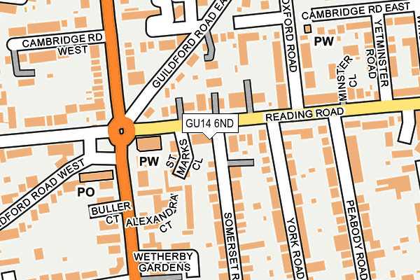 GU14 6ND map - OS OpenMap – Local (Ordnance Survey)