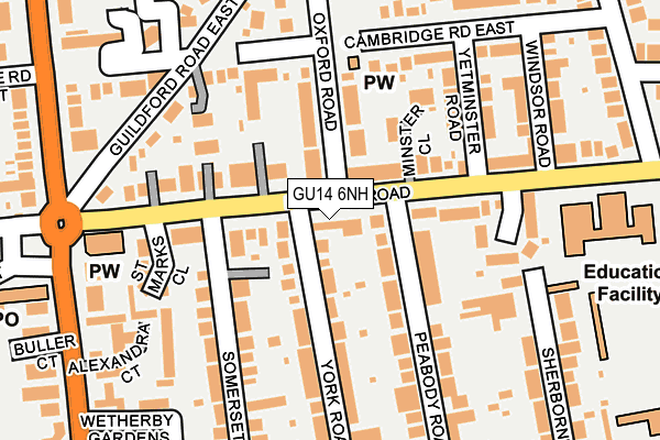 GU14 6NH map - OS OpenMap – Local (Ordnance Survey)