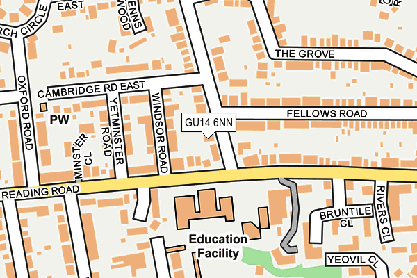 GU14 6NN map - OS OpenMap – Local (Ordnance Survey)