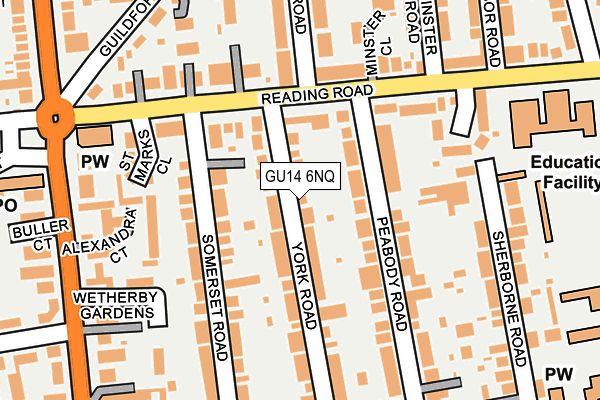 GU14 6NQ map - OS OpenMap – Local (Ordnance Survey)