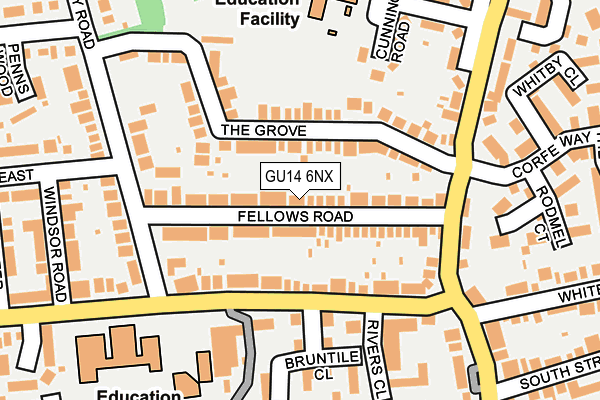 GU14 6NX map - OS OpenMap – Local (Ordnance Survey)