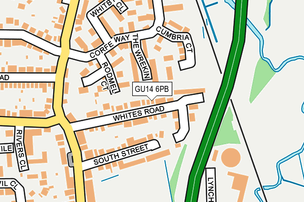 GU14 6PB map - OS OpenMap – Local (Ordnance Survey)