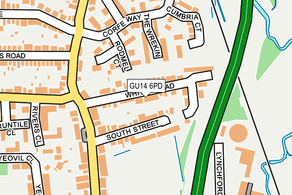 GU14 6PD map - OS OpenMap – Local (Ordnance Survey)