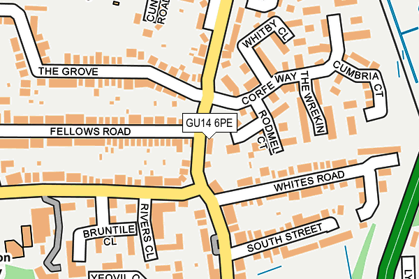 GU14 6PE map - OS OpenMap – Local (Ordnance Survey)