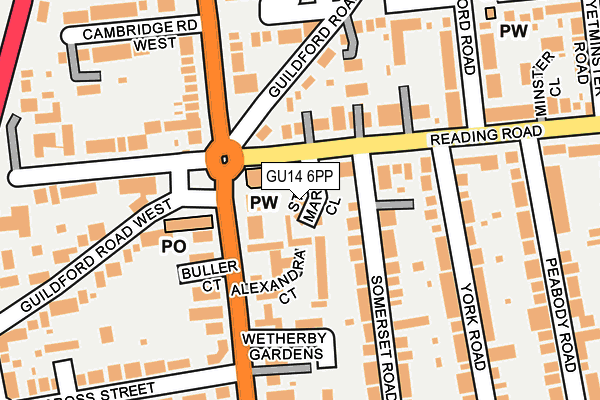 GU14 6PP map - OS OpenMap – Local (Ordnance Survey)