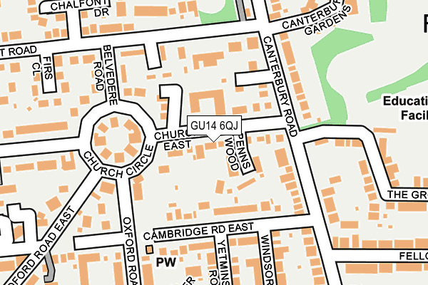 GU14 6QJ map - OS OpenMap – Local (Ordnance Survey)