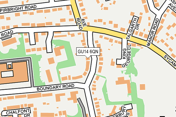 GU14 6QN map - OS OpenMap – Local (Ordnance Survey)
