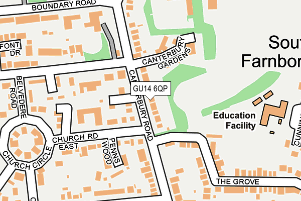 GU14 6QP map - OS OpenMap – Local (Ordnance Survey)