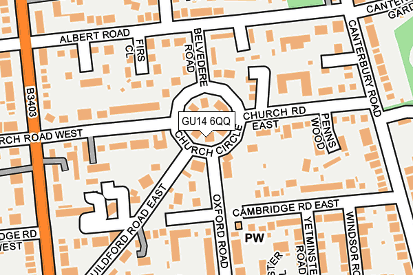GU14 6QQ map - OS OpenMap – Local (Ordnance Survey)