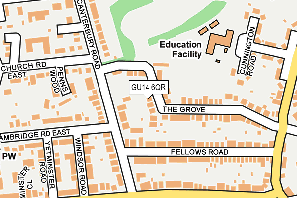 GU14 6QR map - OS OpenMap – Local (Ordnance Survey)