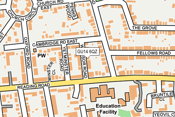 GU14 6QZ map - OS OpenMap – Local (Ordnance Survey)