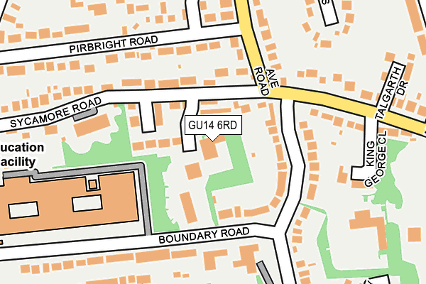 GU14 6RD map - OS OpenMap – Local (Ordnance Survey)