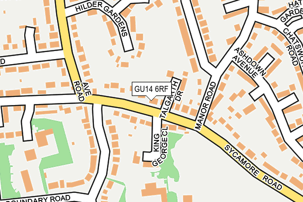 GU14 6RF map - OS OpenMap – Local (Ordnance Survey)