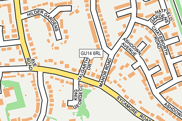 GU14 6RL map - OS OpenMap – Local (Ordnance Survey)