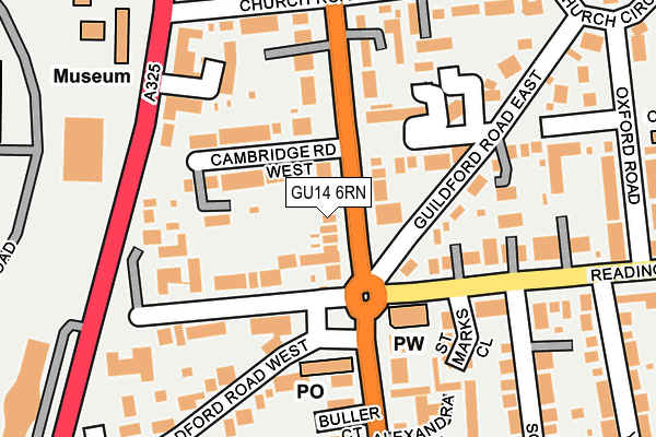 GU14 6RN map - OS OpenMap – Local (Ordnance Survey)