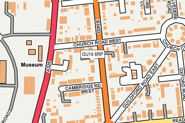 GU14 6RP map - OS OpenMap – Local (Ordnance Survey)