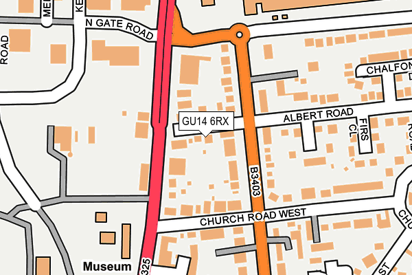 GU14 6RX map - OS OpenMap – Local (Ordnance Survey)