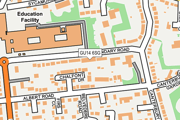 GU14 6SG map - OS OpenMap – Local (Ordnance Survey)