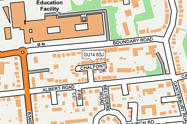 GU14 6SJ map - OS OpenMap – Local (Ordnance Survey)