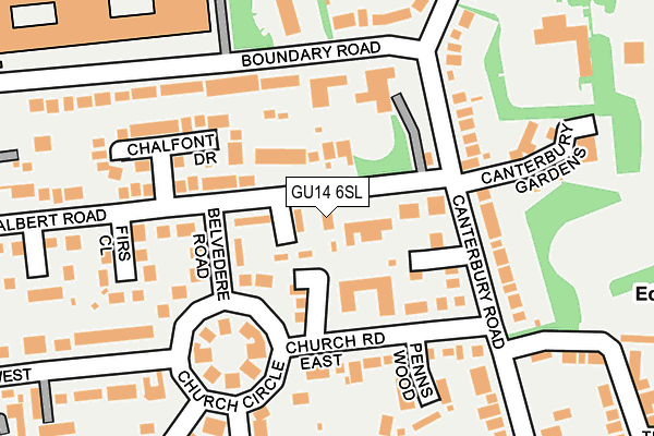 GU14 6SL map - OS OpenMap – Local (Ordnance Survey)