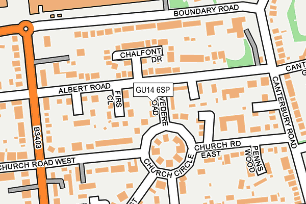 GU14 6SP map - OS OpenMap – Local (Ordnance Survey)