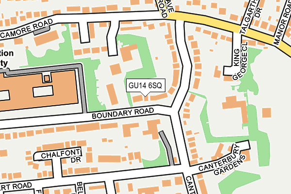 GU14 6SQ map - OS OpenMap – Local (Ordnance Survey)