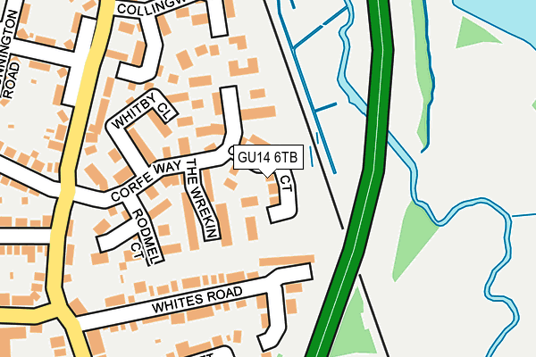 GU14 6TB map - OS OpenMap – Local (Ordnance Survey)