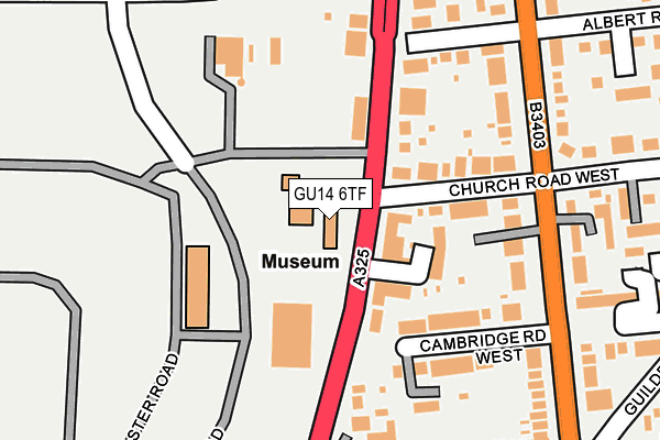 GU14 6TF map - OS OpenMap – Local (Ordnance Survey)