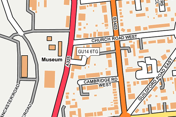 GU14 6TG map - OS OpenMap – Local (Ordnance Survey)